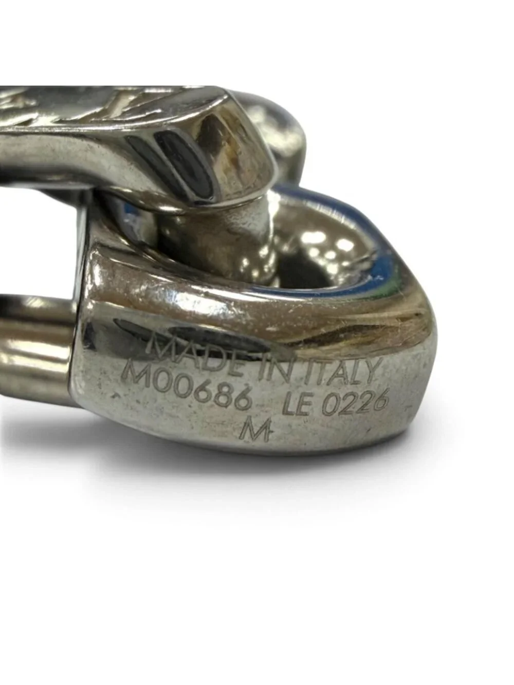 Louis Vuitton Bracelet Monogram Chain Silver Black